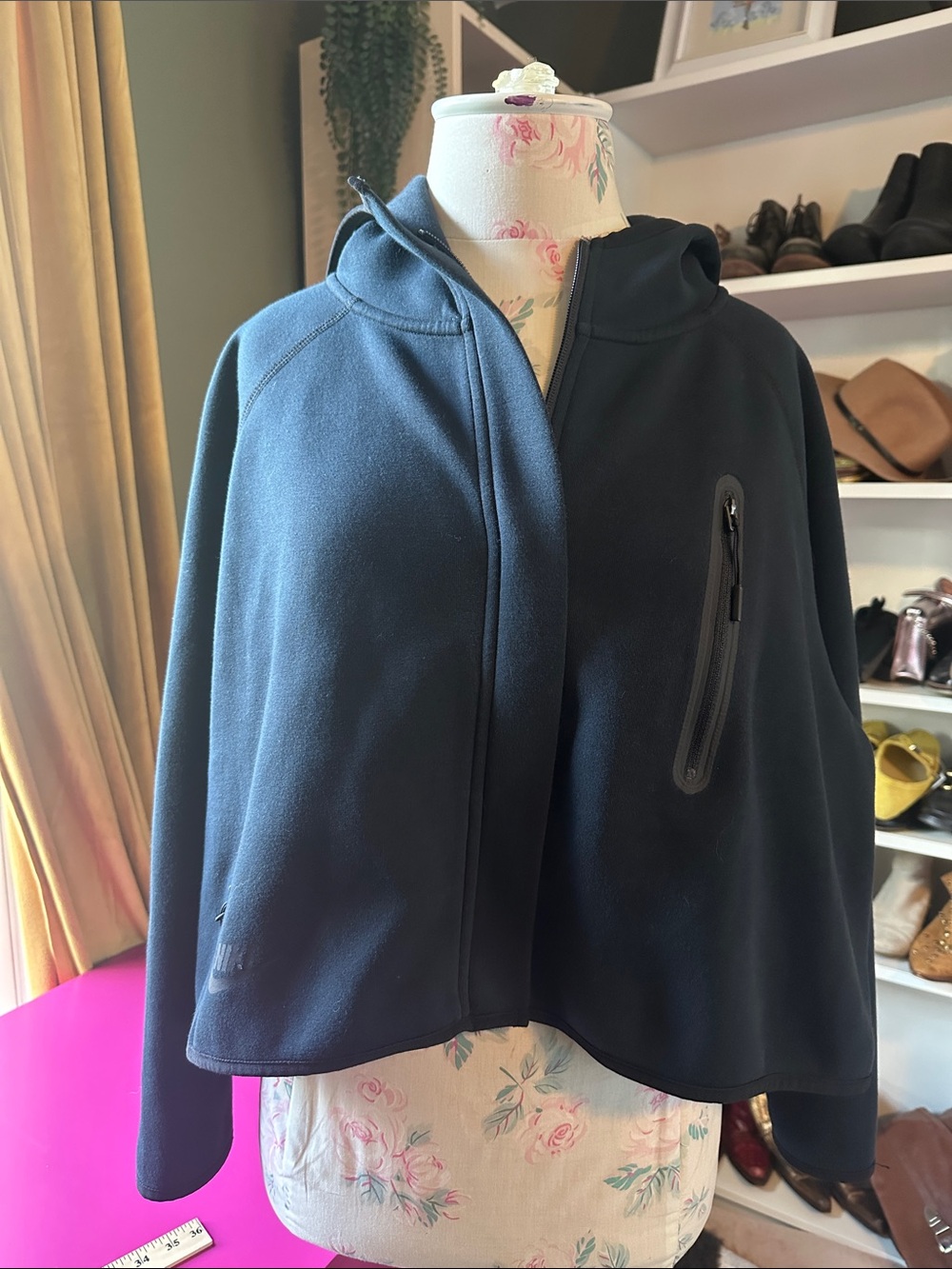 Nike Women's Black Hooded Bomber Jacket